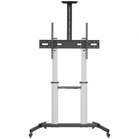 Aisens Soporte de Suelo PRO FT100TE-259 con Ruedas, Negro-Plata